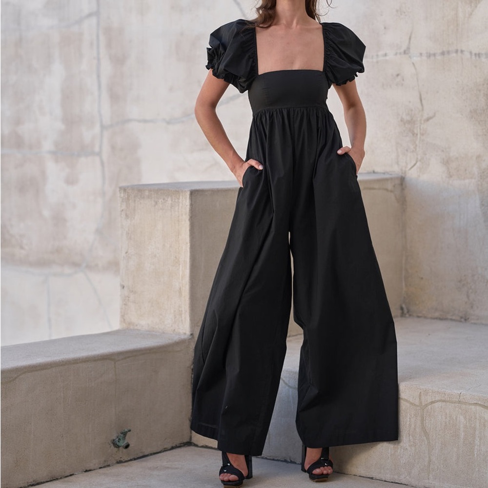 Selkie The Caviar Hamptons Jumpsuit in Black